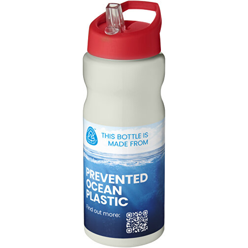 H2O Active® Eco Base 650 Ml Sportflasche Mit Ausgussdeckel , elfenbeinweiß / rot, PCR Kunststoff, 72% PP Kunststoff, 17% SAN Kunststoff, 11% PE Kunststoff, 21,80cm (Höhe), Bild 2