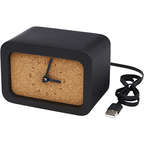 Reloj de sobremesa con cargador inalámbrico de piedra caliza 'Momento', Imagen 8