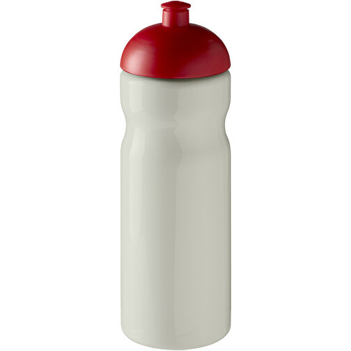 H2O Active® Eco Base 650 Ml Sportflasche Mit Stülpdeckel , elfenbeinweiß / rot, PCR Kunststoff, 90% PP Kunststoff, 10% TPE Kunststoff, 22,30cm (Höhe), Bild 1