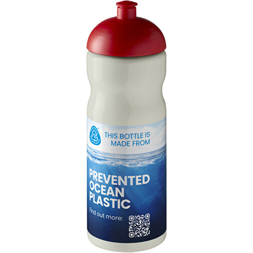 H2O Active® Eco Base 650 Ml Sportflasche Mit Stülpdeckel , elfenbeinweiß / rot, PCR Kunststoff, 90% PP Kunststoff, 10% TPE Kunststoff, 22,30cm (Höhe), Bild 2
