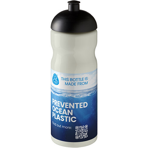 H2O Active® Eco Base 650 Ml Sportflasche Mit Stülpdeckel , elfenbeinweiß / schwarz, PCR Kunststoff, 90% PP Kunststoff, 10% TPE Kunststoff, 22,30cm (Höhe), Bild 2