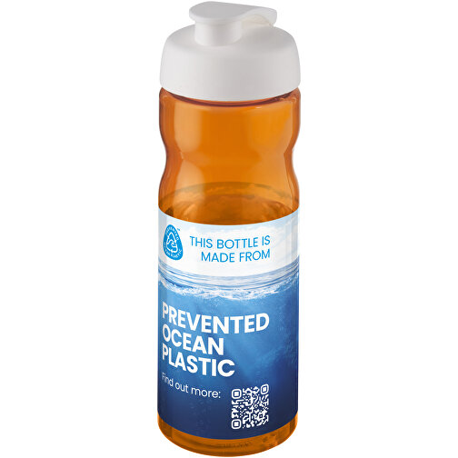 H2O Active® Eco Base 650 Ml Sportflasche Mit Klappdeckel , orange / weiss, PCR Kunststoff, PP Kunststoff, 22,10cm (Höhe), Bild 2