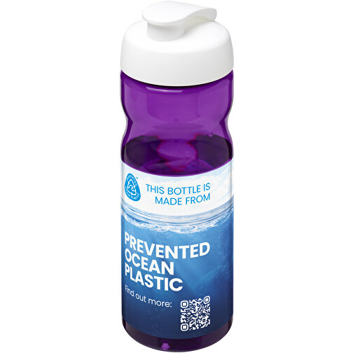H2O Active® Eco Base 650 Ml Sportflasche Mit Klappdeckel , lila / weiß, PCR Kunststoff, PP Kunststoff, 22,10cm (Höhe), Bild 2