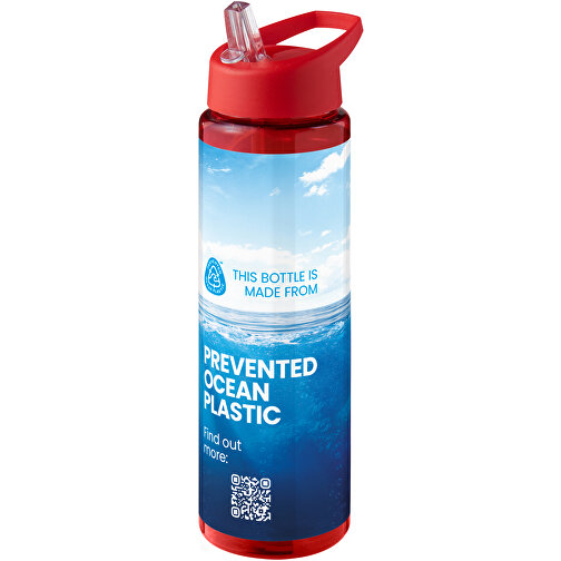 H2O Active® Eco Vibe 850 Ml Sportflasche Mit Ausgussdeckel , rot / rot, PCR Kunststoff, 72% PP Kunststoff, 17% SAN Kunststoff, 11% PE Kunststoff, 24,20cm (Höhe), Bild 2