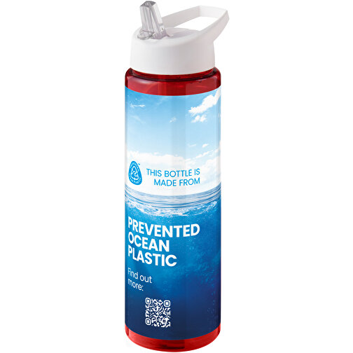 H2O Active® Eco Vibe 850 Ml Sportflasche Mit Ausgussdeckel , rot / weiss, PCR Kunststoff, 72% PP Kunststoff, 17% SAN Kunststoff, 11% PE Kunststoff, 24,20cm (Höhe), Bild 2