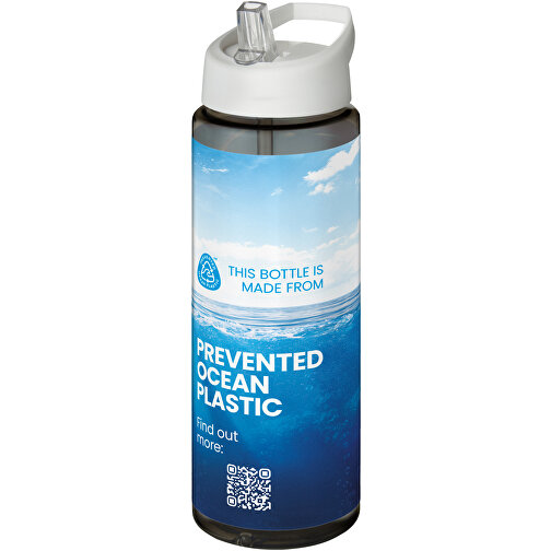 H2O Active® Eco Vibe 850 Ml Sportflasche Mit Ausgussdeckel , kohle / weiß, PCR Kunststoff, 72% PP Kunststoff, 17% SAN Kunststoff, 11% PE Kunststoff, 24,20cm (Höhe), Bild 2