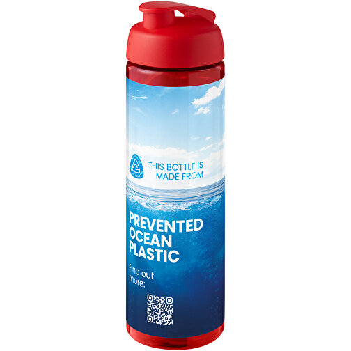 H2O Active® Eco Vibe 850 Ml Sportflasche Mit Klappdeckel , rot / rot, PCR Kunststoff, PP Kunststoff, 24,40cm (Höhe), Bild 2