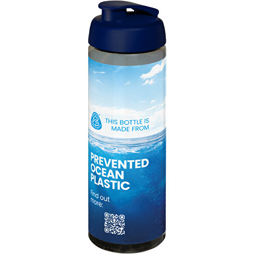H2O Active® Eco Vibe 850 Ml Sportflasche Mit Klappdeckel , kohle / blau, PCR Kunststoff, PP Kunststoff, 24,40cm (Höhe), Bild 2