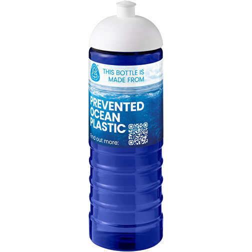 H2O Active® Eco Treble 750 Ml Sportflasche Mit Stülpdeckel , blau / weiß, PCR Kunststoff, 90% PP Kunststoff, 10% TPE Kunststoff, 23,30cm (Höhe), Bild 2