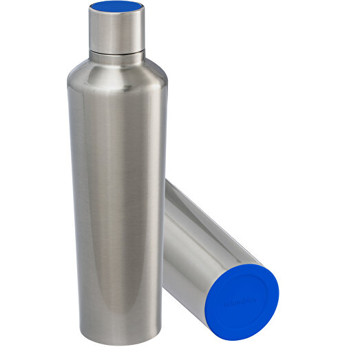 Thermotrinkflasche RETUMBLER-myDRINQEO 770 , Retumbler, silber / blau, Edelstahl, Kunststoff, Silikon, 8,40cm x 29,00cm x 8,40cm (Länge x Höhe x Breite), Bild 1