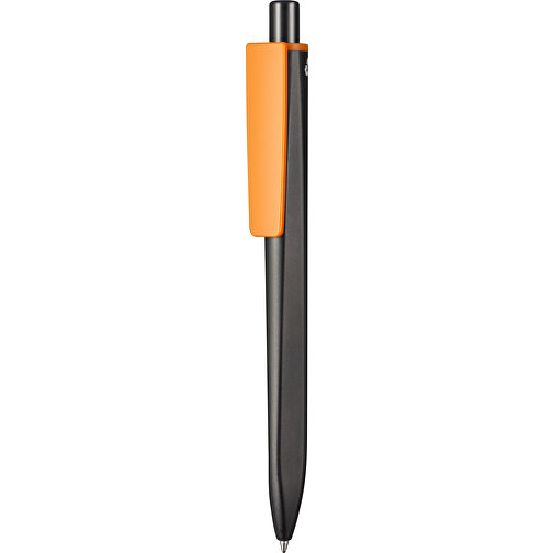 Kugelschreiber RIDGE SCHWARZ RECYCLED , Ritter-Pen, schwarz recycled/orange recycled, ABS-Kunststoff, 141,00cm (Länge), Bild 1