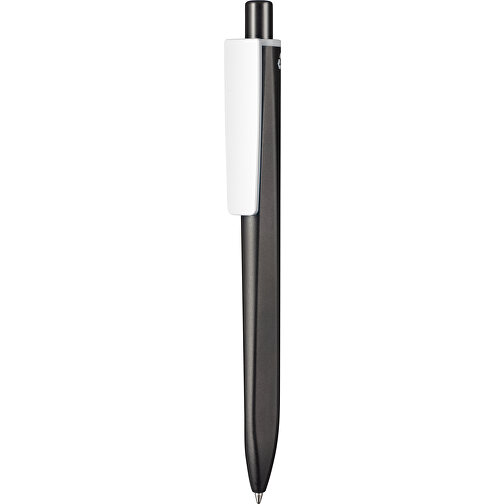 Kugelschreiber RIDGE SCHWARZ RECYCLED , Ritter-Pen, schwarz recycled/weiß recycled, ABS-Kunststoff, 141,00cm (Länge), Bild 1