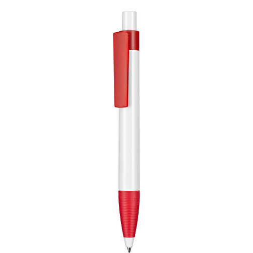 Kugelschreiber SCREEN , Ritter-Pen, weiss/signal-rot, ABS-Kunststoff, 145,00cm (Länge), Bild 1