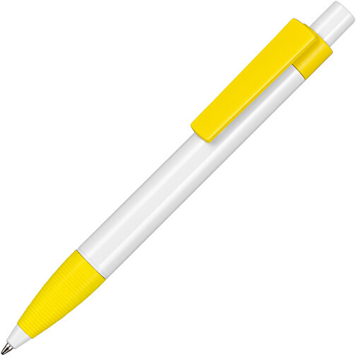 Kugelschreiber SCREEN , Ritter-Pen, weiss/zitronen-gelb, ABS-Kunststoff, 145,00cm (Länge), Bild 2