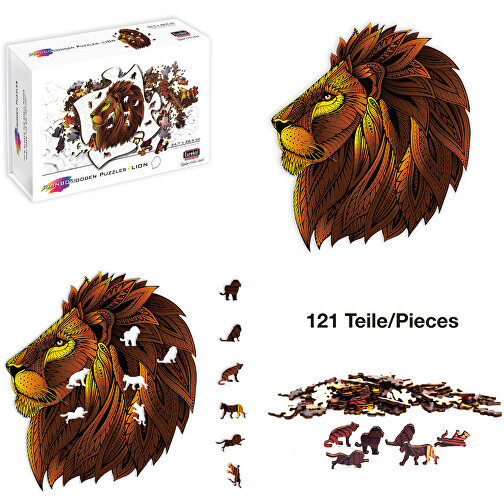 Rainbow Wooden Puzzle Lion (Löwe) 121tlg. , , 30,00cm x 0,50cm x 25,00cm (Länge x Höhe x Breite), Bild 1