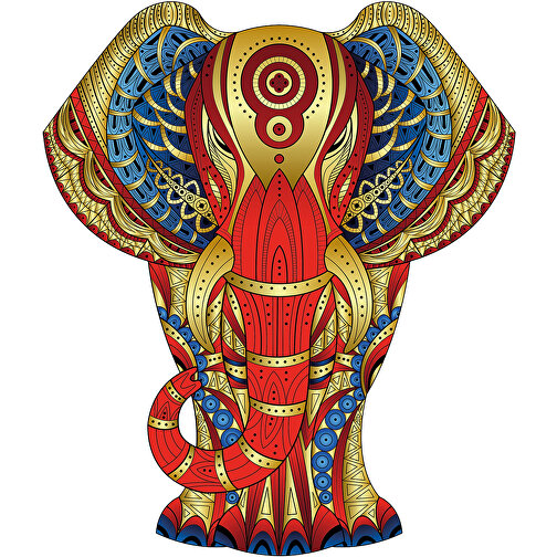 Rainbow Wooden Puzzle Elephant 120tlg. , , 28,50cm x 0,50cm x 24,00cm (Länge x Höhe x Breite), Bild 2