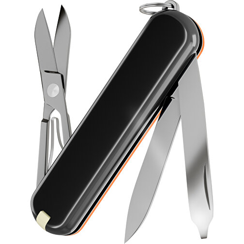 CLASSIC SD COLORS - Victorinox Schweizer Messer , Victorinox, Mango Tango / Dark Illusion, hochlegierter, rostfreier Stahl, 5,80cm x 0,90cm x 1,80cm (Länge x Höhe x Breite), Bild 2