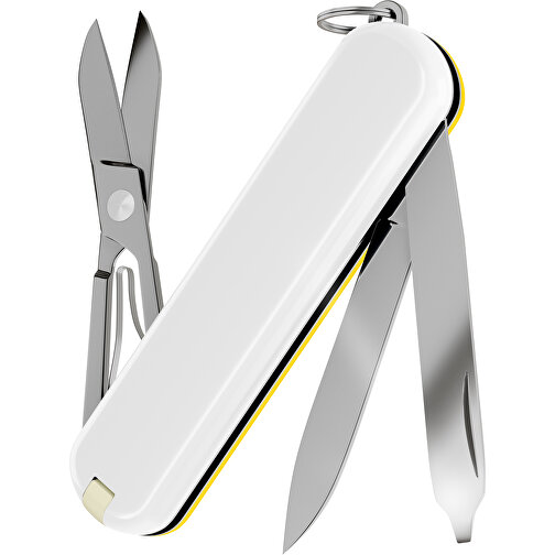 CLASSIC SD COLORS - Victorinox Schweizer Messer , Victorinox, Sunny Side / Falling Snow, hochlegierter, rostfreier Stahl, 5,80cm x 0,90cm x 1,80cm (Länge x Höhe x Breite), Bild 2
