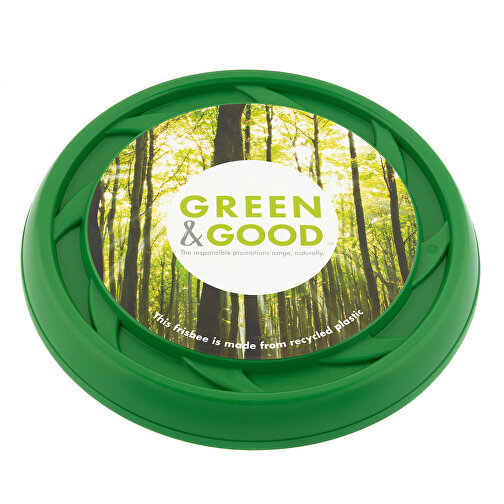 Frisbee Mit Digitaldruck - Recycelt , Green&Good, grun, recycelter Kunststoff, 2,40cm (Höhe), Bild 1