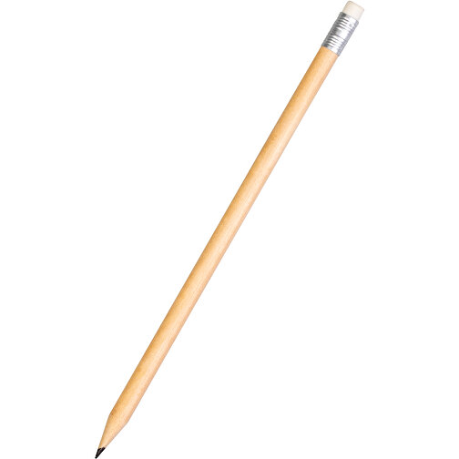 Bleistift Mit Radiergummi  - Aus Zertifizierter Forstwirtschaft , Green&Good, natur, Lindenholz, 19,00cm (Länge), Bild 1