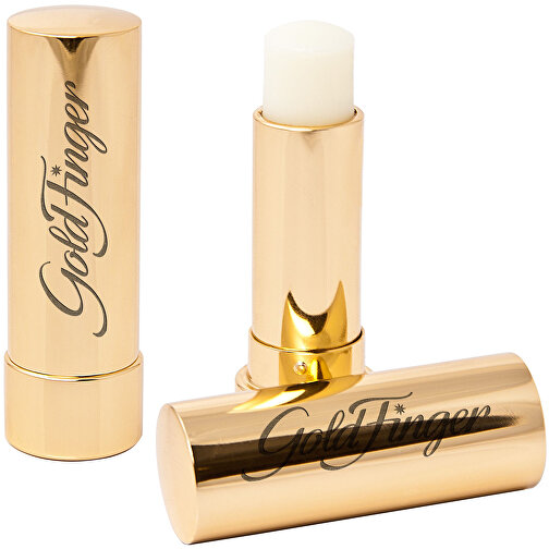 Eleganter Lippenpflegestift 'Lipcare Deluxe' , gold, Metall, 6,80cm (Höhe), Bild 1