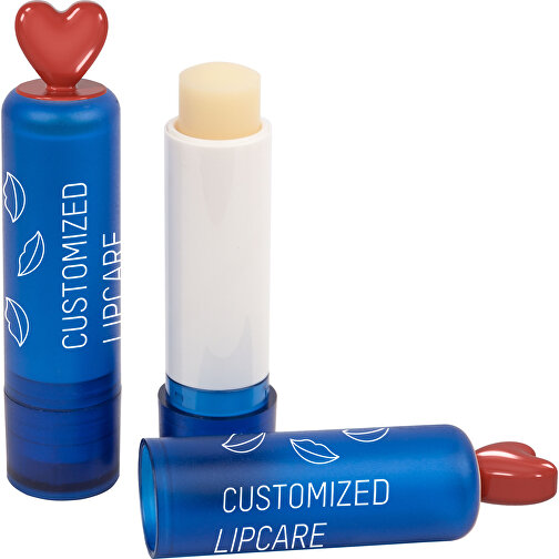 Lippenpflegestift 'Lipcare Heart' , blau, Kunststoff, 7,80cm (Höhe), Bild 1