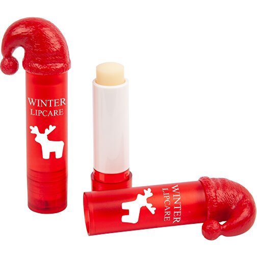 Lippenpflegestift 'LipNic' Mit Nikolausmütze , rot, Kunststoff, 8,70cm x 3,10cm (Höhe x Breite), Bild 1
