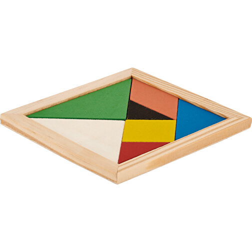 Tangram , holzfarben, Holz, M, 10,00cm x 0,60cm x 10,00cm (Länge x Höhe x Breite), Bild 8