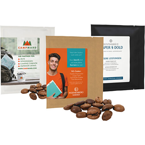 CoffeeBag - Fairtrade - Schwarz , schwarz, Papier, 12,00cm x 0,90cm x 10,00cm (Länge x Höhe x Breite), Bild 5