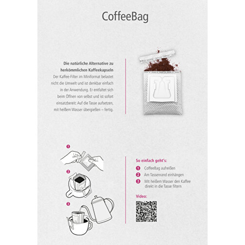 CoffeeBag - Fairtrade - Schwarz , schwarz, Papier, 12,00cm x 0,90cm x 10,00cm (Länge x Höhe x Breite), Bild 7