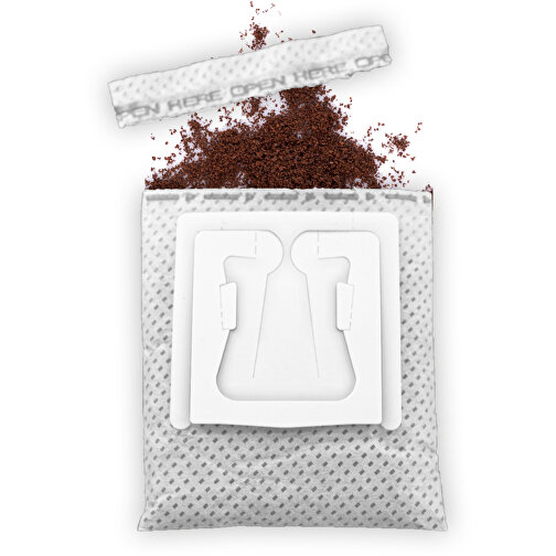 CoffeeBag - Fairtrade - Weiß , weiß, Papier, 12,00cm x 0,90cm x 10,00cm (Länge x Höhe x Breite), Bild 8