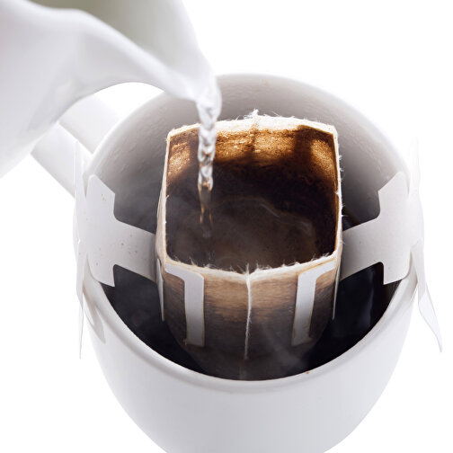 CoffeeBag - Fairtrade - Weiß , weiß, Papier, 12,00cm x 0,90cm x 10,00cm (Länge x Höhe x Breite), Bild 9
