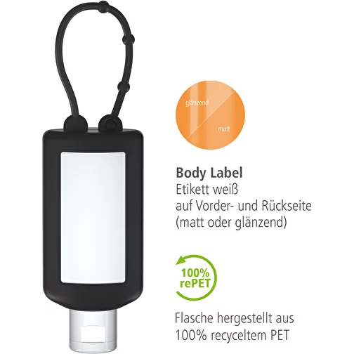 Lait solaire sensible FPS 30, Bumper de 50 ml (noir) Body Label, Image 4