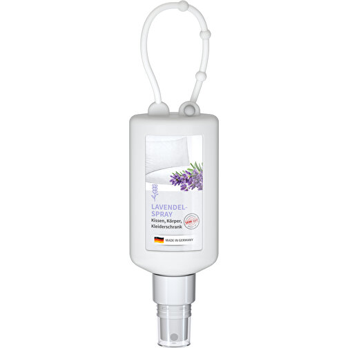 Lavendel-Spray, 50 Ml Bumper Frost, Body Label (R-PET) , weiß, Kunststoff (100% recycelt), Folie, Silikon, 2,20cm x 14,00cm x 4,70cm (Länge x Höhe x Breite), Bild 1