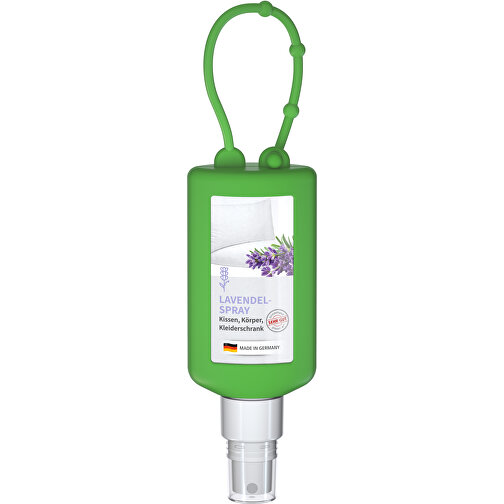 Lavendel-Spray, 50 Ml Bumper Grün, Body Label (R-PET) , grün, Kunststoff (100% recycelt), Folie, Silikon, 2,20cm x 14,00cm x 4,70cm (Länge x Höhe x Breite), Bild 1