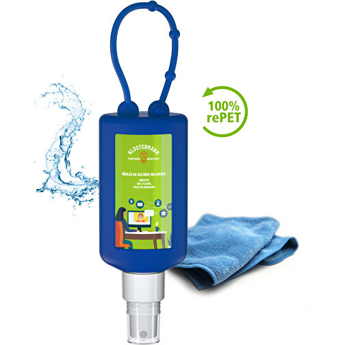 Detergente per smartphone e postazioni di lavoro, 50 ml Bumper blu, etichetta corpo (R-PET), Immagine 2
