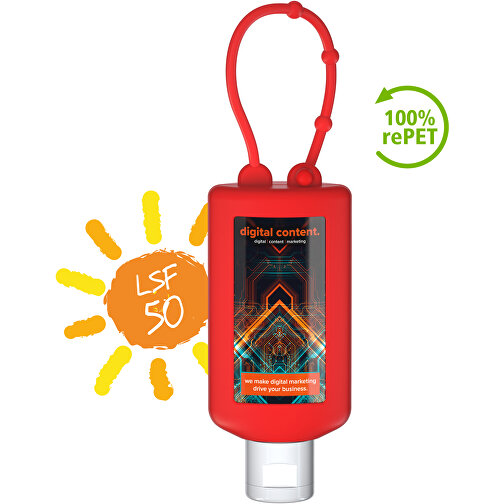 Latte solare SPF 50 (sens.), 50 ml Bumper (rosso), Etichetta corpo (R-PET), Immagine 2