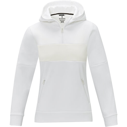 Sayan Kapuzenpullover Mit Halbem Reissverschluss Für Damen , weiss, Strick 85% Polyester, 15% Sorona®, 350 g/m2, Contrast fabric, 280T ripstop  100% Nylon, 72 g/m2, L, , Bild 3