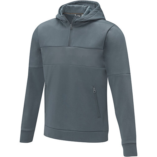 Sayan Kapuzenpullover Mit Halbem Reissverschluss Für Herren , stahlgrau, Strick 85% Polyester, 15% Sorona®, 350 g/m2, Contrast fabric, 280T ripstop  100% Nylon, 72 g/m2, S, , Bild 1