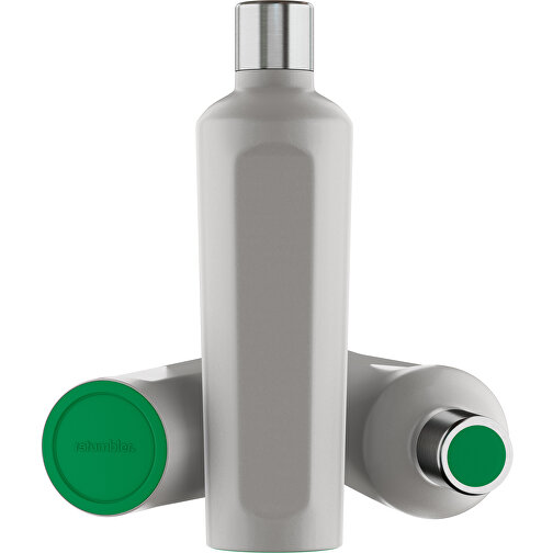 Thermotrinkflasche RETUMBLER-mySTEELONE , Retumbler, silber / grün, Edelstahl, Kunststoff, Silikon, 7,75cm x 29,35cm x 8,87cm (Länge x Höhe x Breite), Bild 1