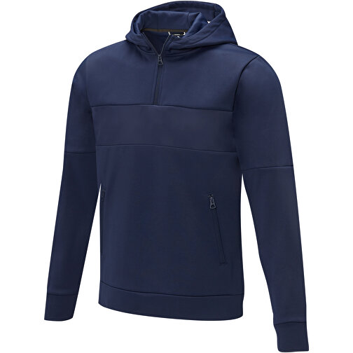 Sayan Kapuzenpullover Mit Halbem Reißverschluss Für Herren , navy, Strick 85% Polyester, 15% Sorona®, 350 g/m2, Contrast fabric, 280T ripstop  100% Nylon, 72 g/m2, L, , Bild 1