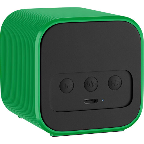Bluetooth-Lautsprecher Double-Sound , schwarz / grün, ABS Kunststoff, 6,00cm x 6,00cm x 6,00cm (Länge x Höhe x Breite), Bild 2