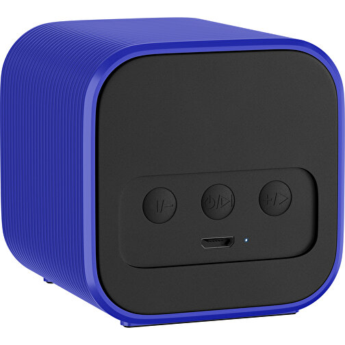 Bluetooth-Lautsprecher Double-Sound , schwarz / blau, ABS Kunststoff, 6,00cm x 6,00cm x 6,00cm (Länge x Höhe x Breite), Bild 2