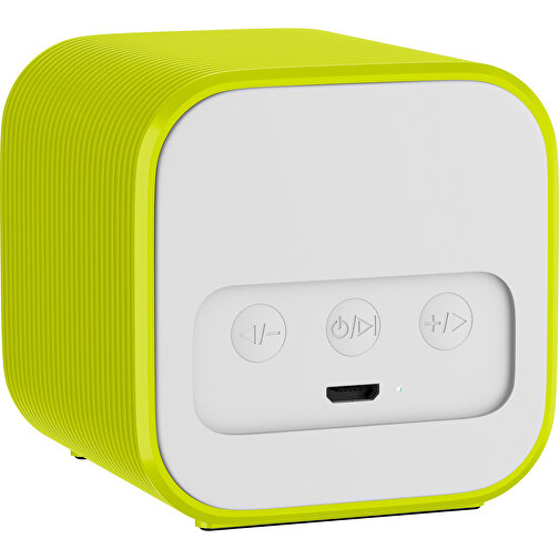 Bluetooth-Lautsprecher Double-Sound , weiß / hellgrün, ABS Kunststoff, 6,00cm x 6,00cm x 6,00cm (Länge x Höhe x Breite), Bild 2