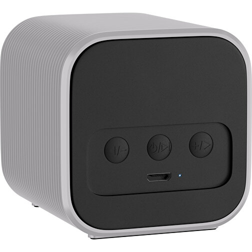 Bluetooth-Lautsprecher Double-Sound , hellgrau, ABS Kunststoff, 6,00cm x 6,00cm x 6,00cm (Länge x Höhe x Breite), Bild 2