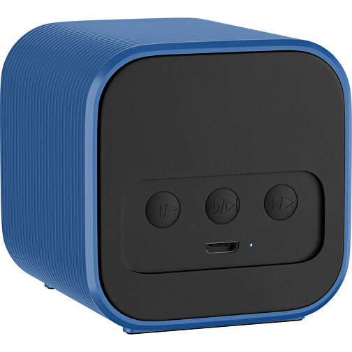 Bluetooth-Lautsprecher Double-Sound , dunkelblau, ABS Kunststoff, 6,00cm x 6,00cm x 6,00cm (Länge x Höhe x Breite), Bild 2