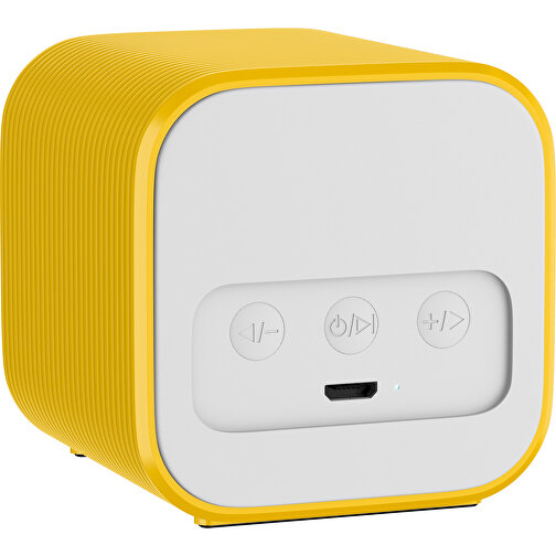 Bluetooth-Lautsprecher Double-Sound , sonnengelb, ABS Kunststoff, 6,00cm x 6,00cm x 6,00cm (Länge x Höhe x Breite), Bild 2