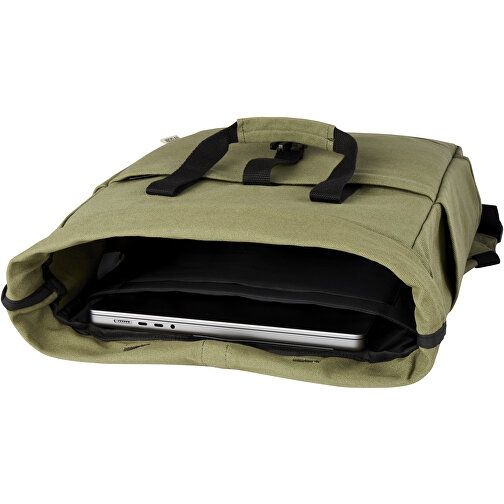 Joey 15-calowy plecak na laptopa z płótna z recyklingu z certyfikatem GRS o pojemności 15 l, Obraz 6