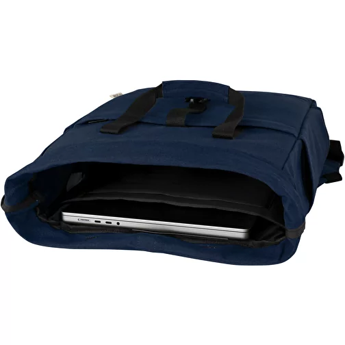 Sac à dos pour ordinateur portable Joey de 15 L en toile recyclée GRS 15 pouces avec dessus enro, Image 6