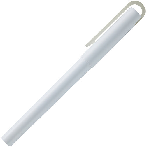 Mauna Recycelter PET Gel-Kugelschreiber , weiß, Recycelter PET Kunststoff, 14,30cm (Länge), Bild 2
